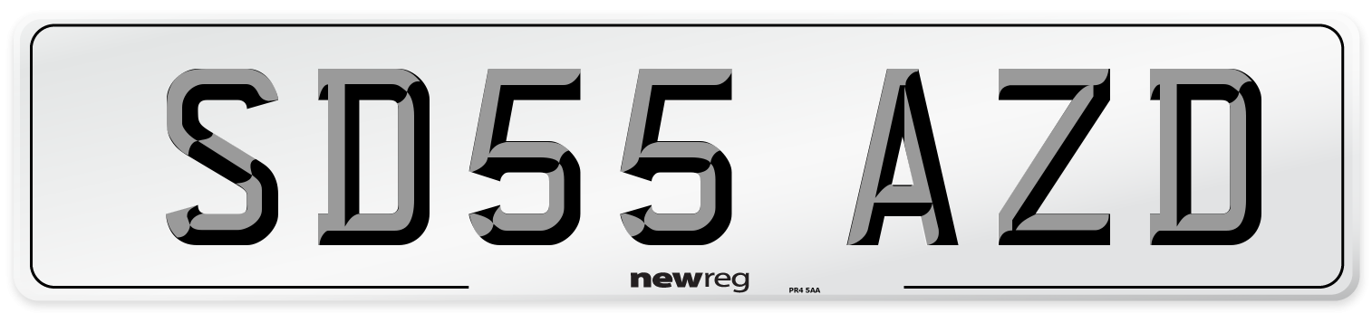 SD55 AZD Number Plate from New Reg